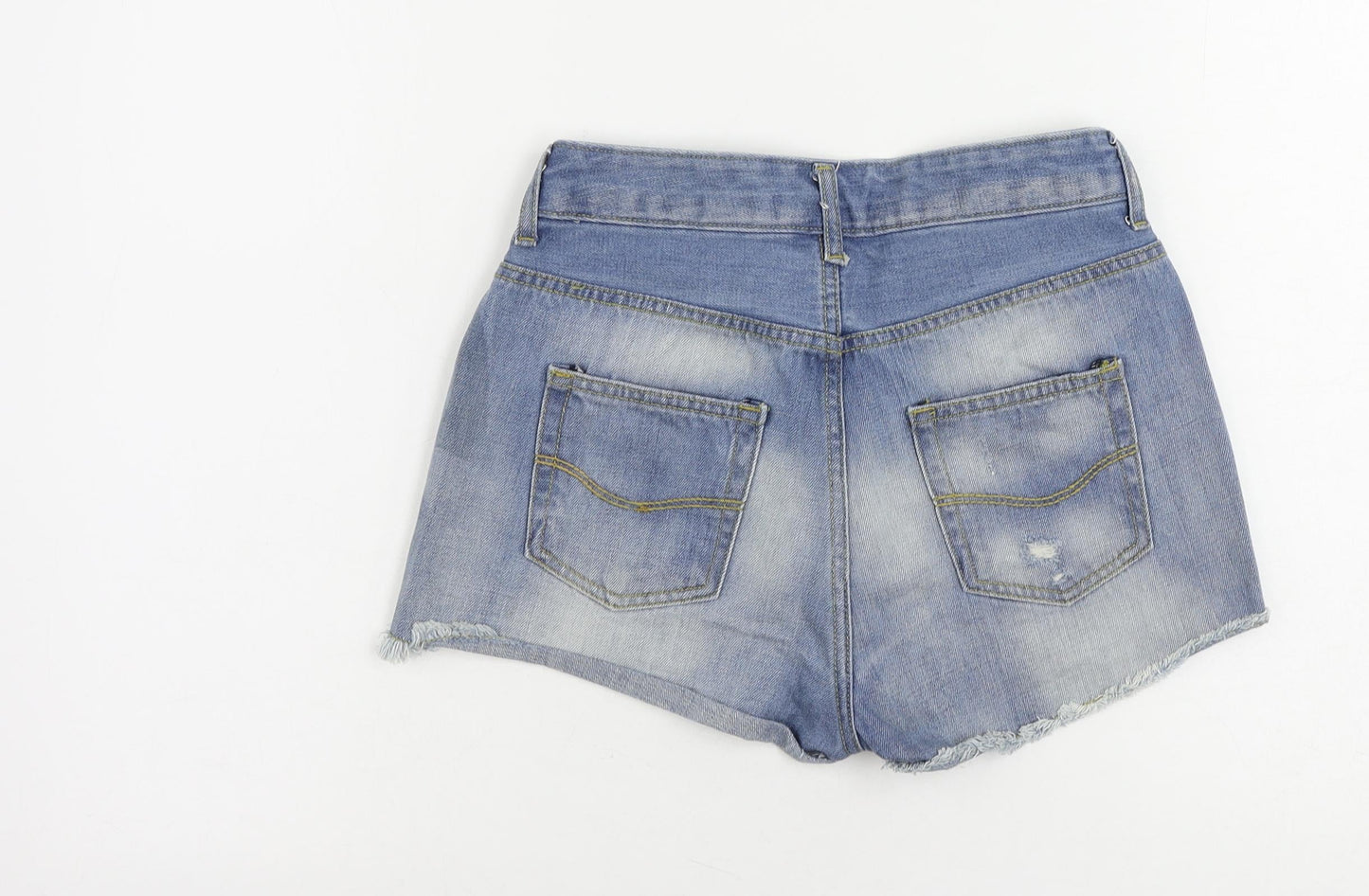 Denim & Co. Womens Blue Cotton Cut-Off Shorts Size 8 L3 in Regular Zip