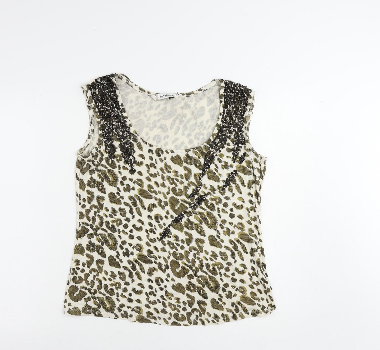 Womens UK Size 14 Kaleidoscope Ivory Basic Tank