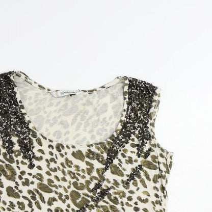 Womens UK Size 14 Kaleidoscope Ivory Basic Tank