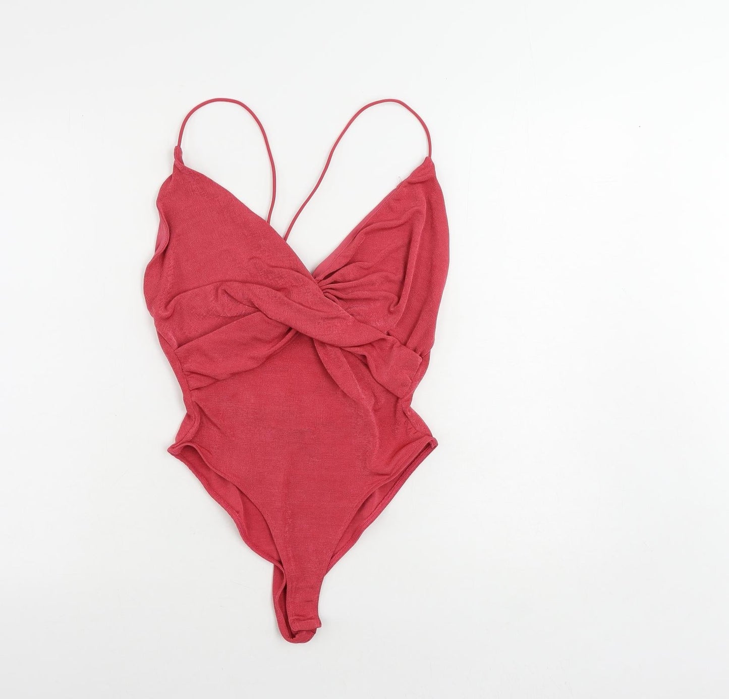 Zara Womens Pink Polyester Bodysuit One-Piece Size M Snap