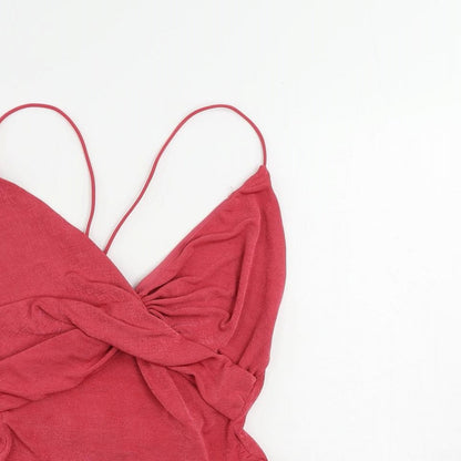 Zara Womens Pink Polyester Bodysuit One-Piece Size M Snap