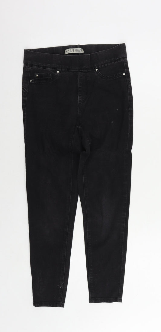 Denim & Co. Womens Black Cotton Jegging Jeans Size 6 L24 in Regular - Elastic Waist