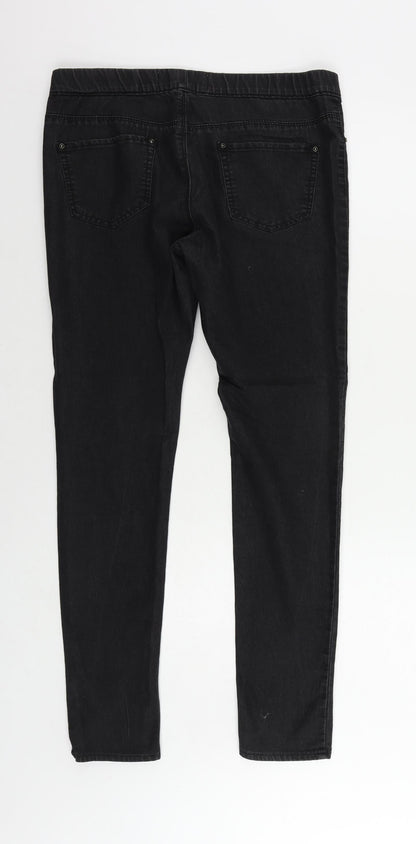 Denim & Co. Womens Black Cotton Jegging Jeans Size 12 L30 in Regular - Elastic Waist