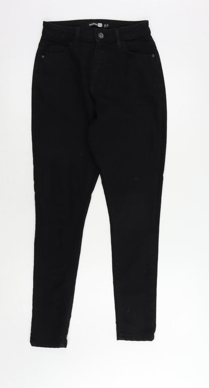 Boohoo Womens Black Cotton Skinny Jeans Size 6 L27 in Regular Zip