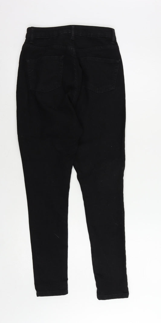 Boohoo Womens Black Cotton Skinny Jeans Size 6 L27 in Regular Zip
