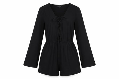 Womens UK Size 10 Topshop One-Piece Black Playsuit