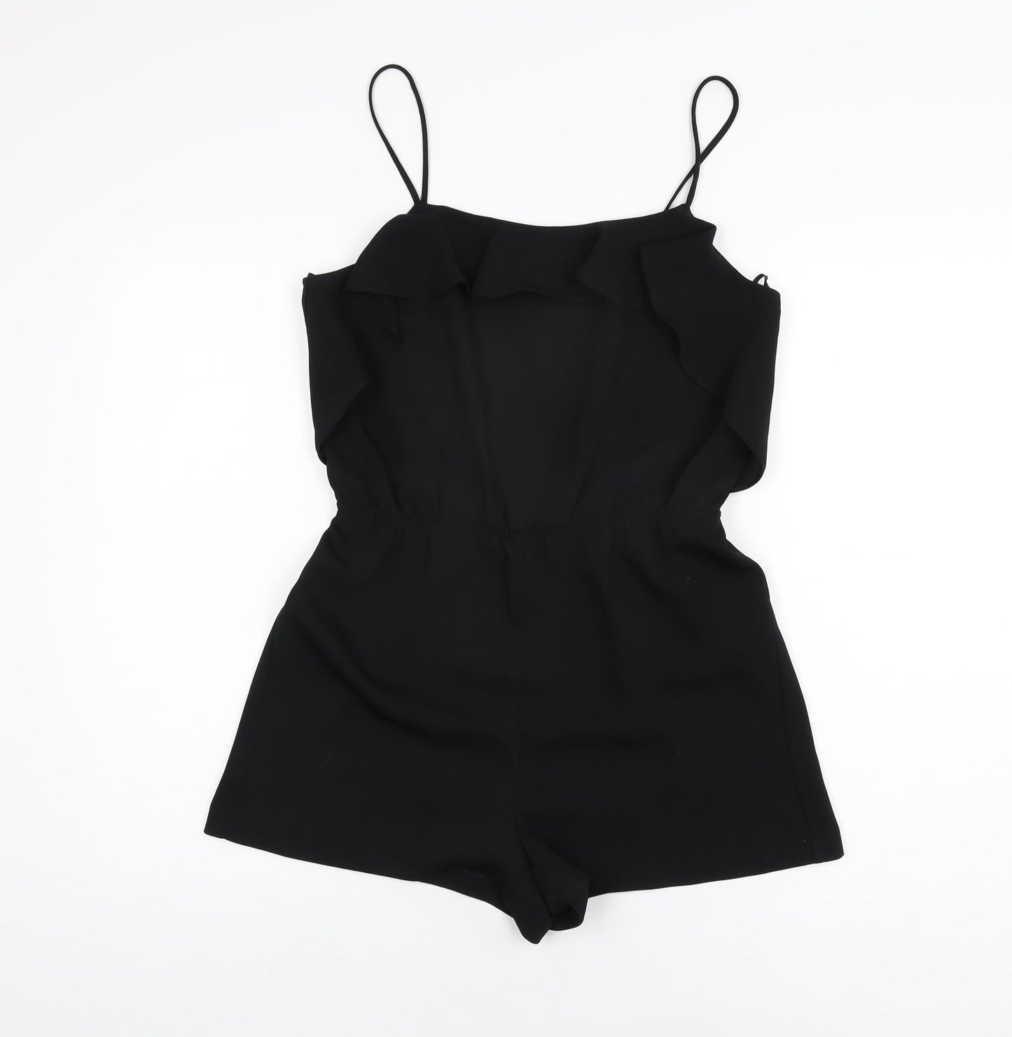 Topshop Womens Black Polyester Playsuit One-Piece Size 10 L3 in Pullover