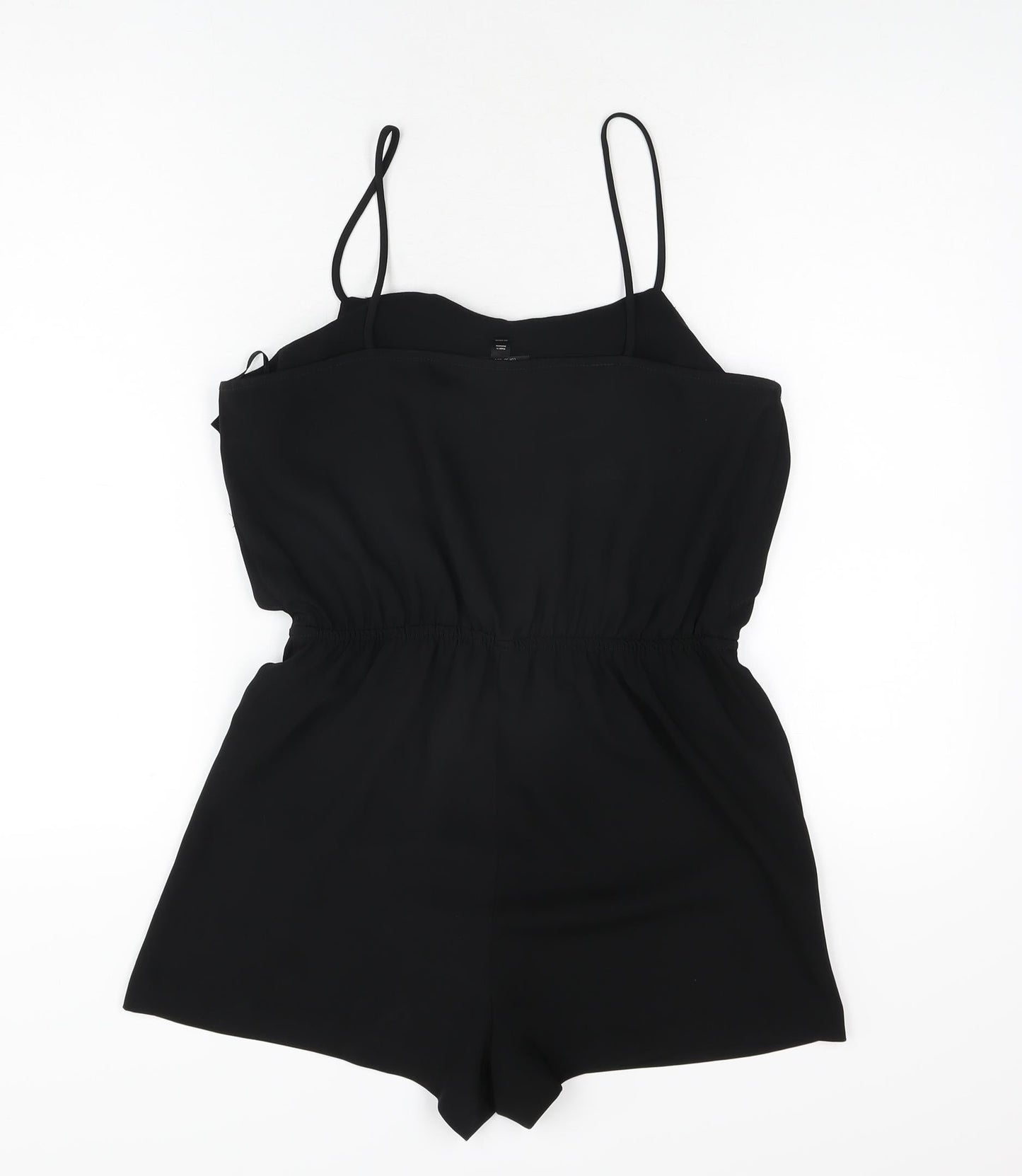 Topshop Womens Black Polyester Playsuit One-Piece Size 10 L3 in Pullover