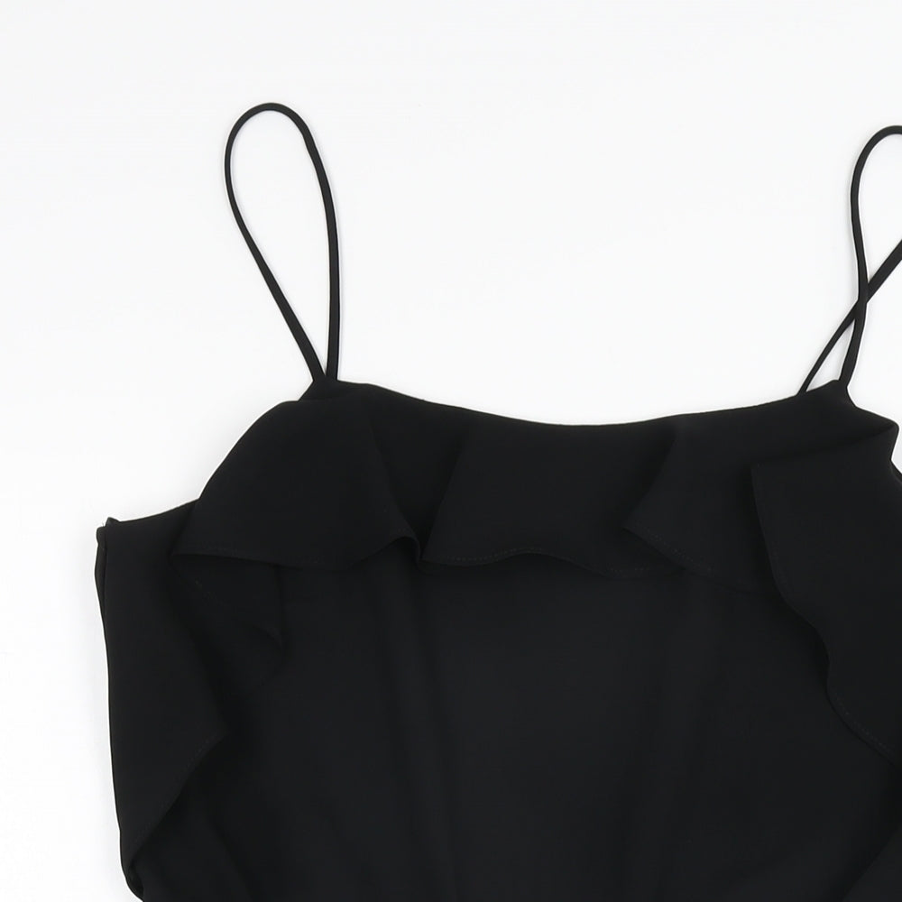 Topshop Womens Black Polyester Playsuit One-Piece Size 10 L3 in Pullover