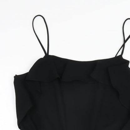 Topshop Womens Black Polyester Playsuit One-Piece Size 10 L3 in Pullover