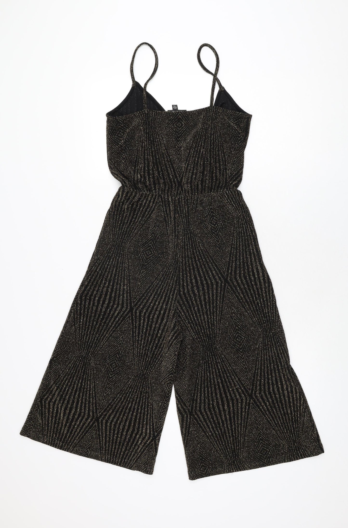 Topshop Womens Black Nylon Jumpsuit One-Piece Size 6 L15 in Pullover
