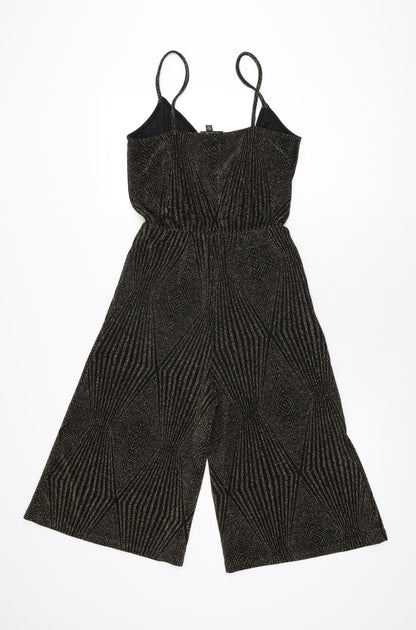 Topshop Womens Black Nylon Jumpsuit One-Piece Size 6 L15 in Pullover
