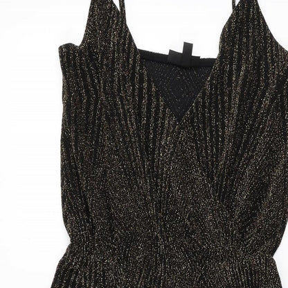 Topshop Womens Black Nylon Jumpsuit One-Piece Size 6 L15 in Pullover