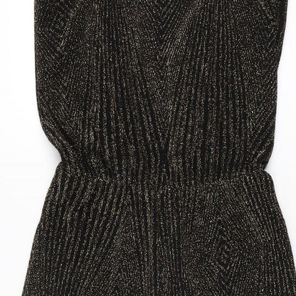 Topshop Womens Black Nylon Jumpsuit One-Piece Size 6 L15 in Pullover