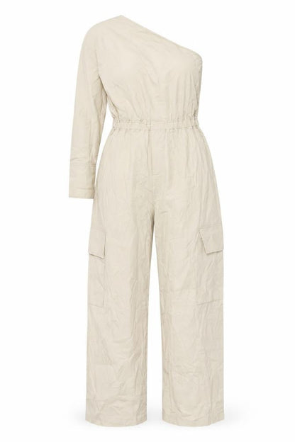 Womens UK Size XS Zara One-Piece Beige Jumpsuit