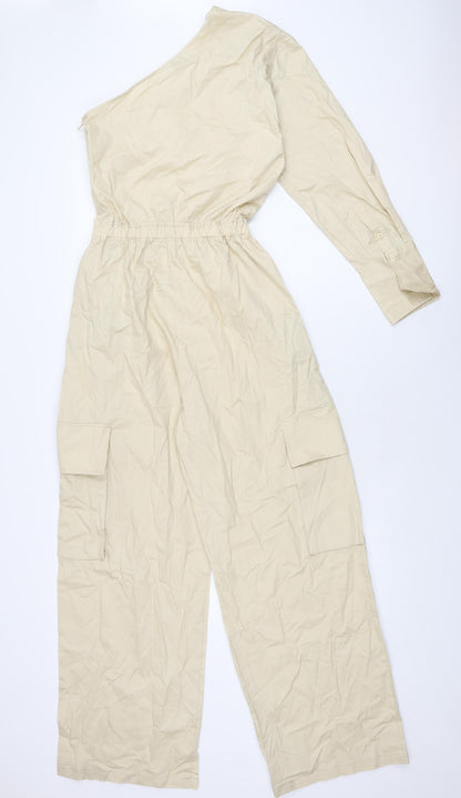 Zara Womens Beige Cotton Jumpsuit One-Piece Size XS L30 in Zip