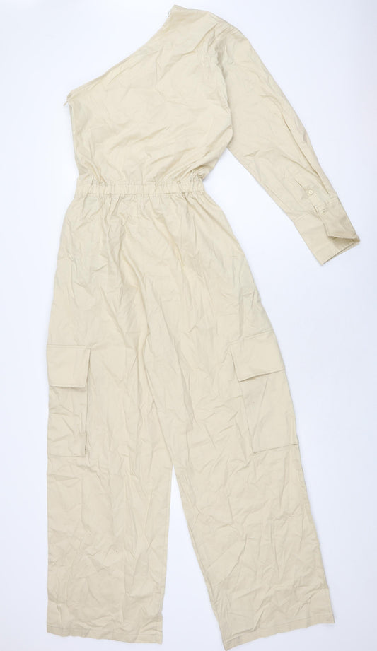 Zara Womens Beige Cotton Jumpsuit One-Piece Size XS L30 in Zip