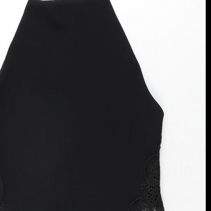 Missguided Womens Black Polyester Bodysuit One-Piece Size 10 Snap