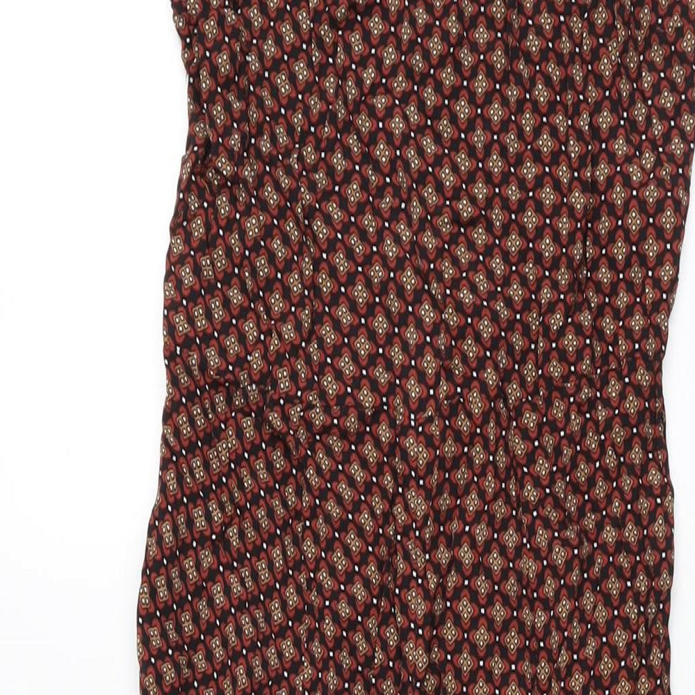 River Island Womens Black Geometric Viscose Jumpsuit One-Piece Size 6 L25 in Pullover