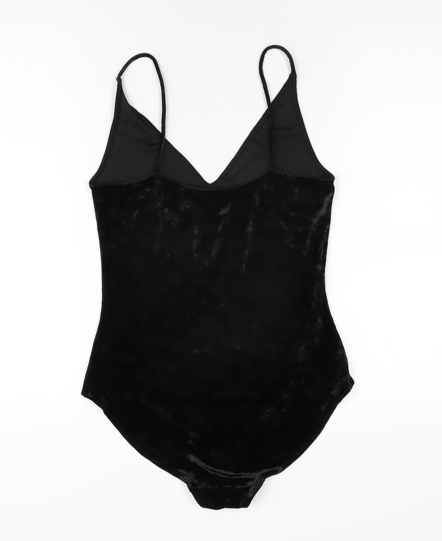 H&M Womens Black Polyester Bodysuit One-Piece Size S Snap
