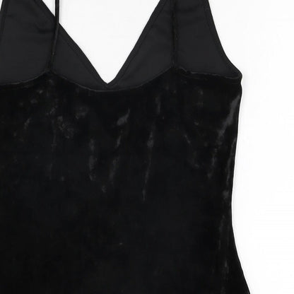 H&M Womens Black Polyester Bodysuit One-Piece Size S Snap