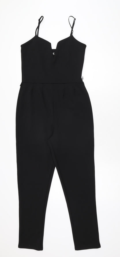 I-X London Womens Black Polyester Jumpsuit One-Piece Size 10 L27 in Pullover