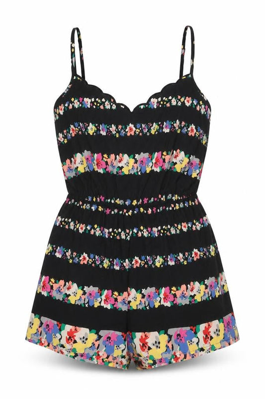 Womens UK Size XS Staring at Stars One-Piece Black Playsuit