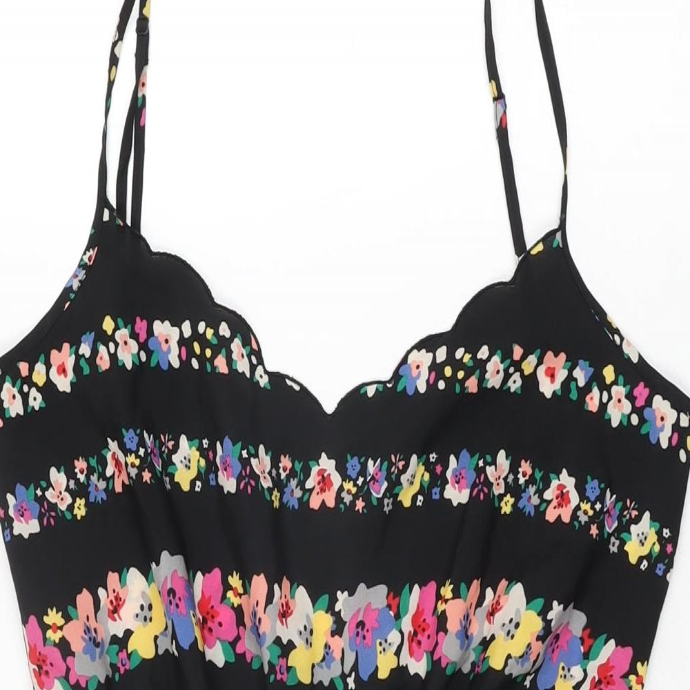 Staring at Stars Womens Black Floral Polyester Playsuit One-Piece Size XS Pullover