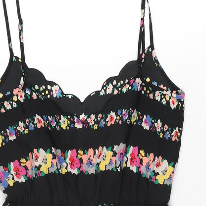 Staring at Stars Womens Black Floral Polyester Playsuit One-Piece Size XS Pullover