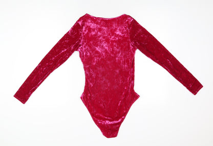 Nobody's Child Womens Pink Polyester Bodysuit One-Piece Size 8 Snap