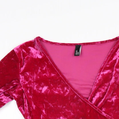 Nobody's Child Womens Pink Polyester Bodysuit One-Piece Size 8 Snap