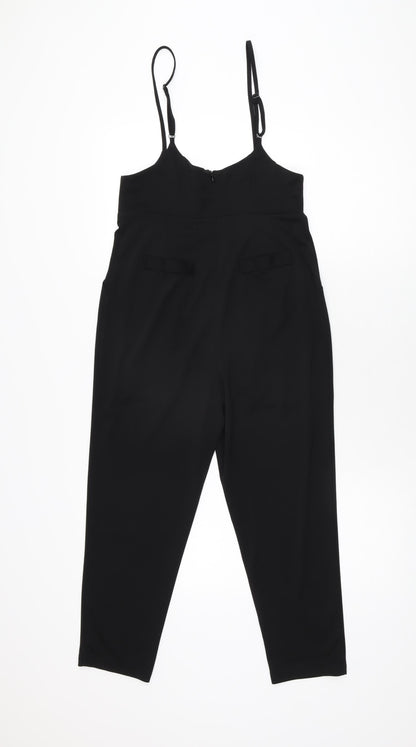 One More Womens Black Polyester Jumpsuit One-Piece Size S L22 in Zip