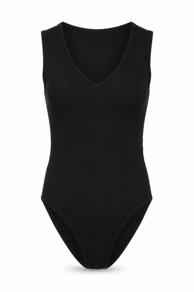 Womens UK Size 8 Boohoo One-Piece Black Bodysuit