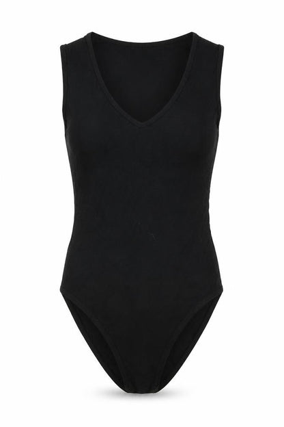 Womens UK Size 8 Boohoo One-Piece Black Bodysuit