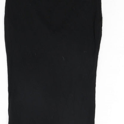 Boohoo Womens Black Viscose Bodysuit One-Piece Size 8 Snap