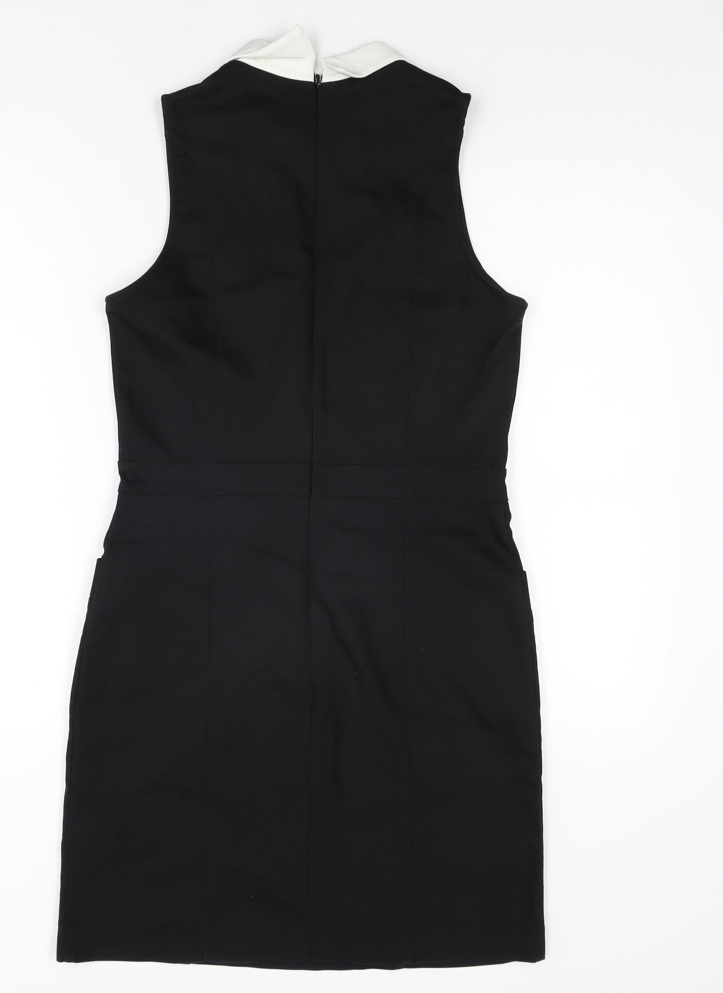 Oasis Womens Black Cotton A-Line Size 12 Collared Zip