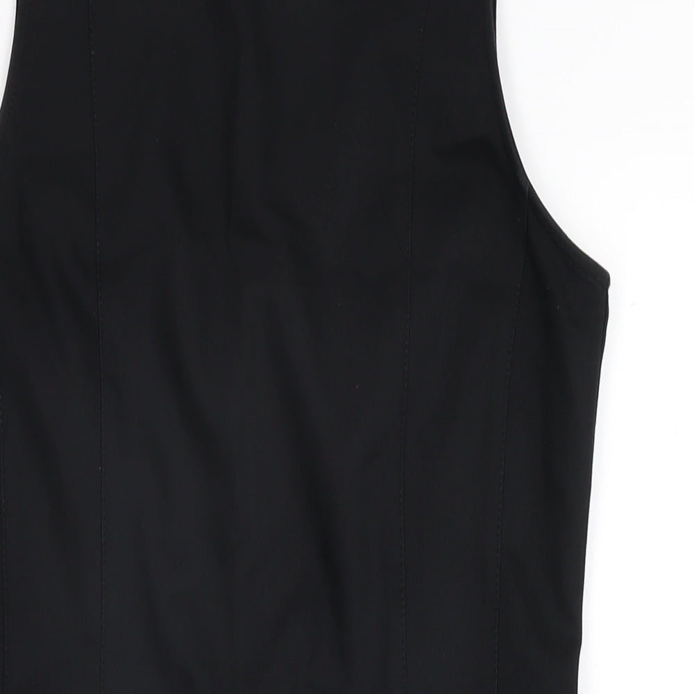 Oasis Womens Black Cotton A-Line Size 12 Collared Zip