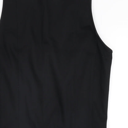 Oasis Womens Black Cotton A-Line Size 12 Collared Zip