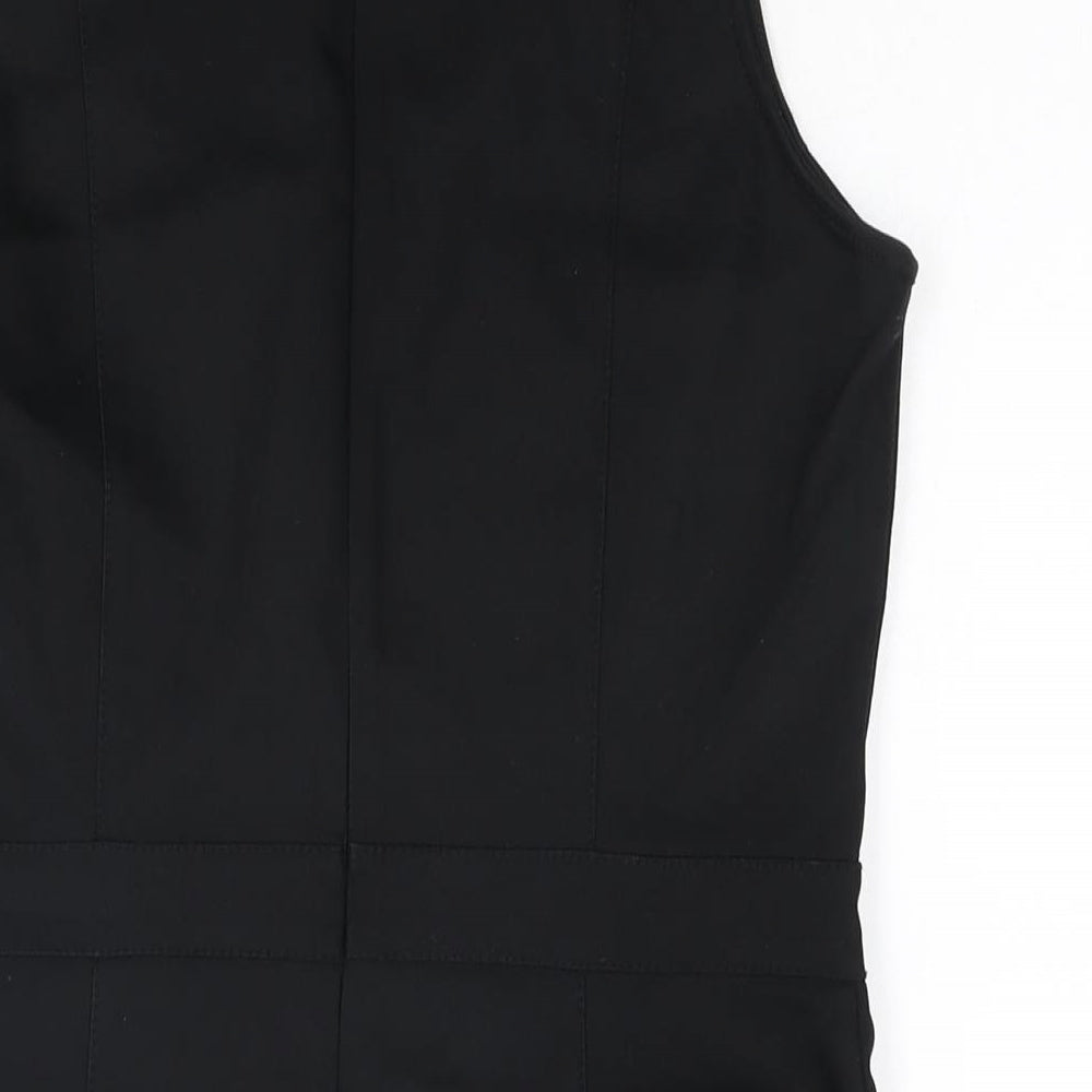 Oasis Womens Black Cotton A-Line Size 12 Collared Zip