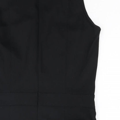 Oasis Womens Black Cotton A-Line Size 12 Collared Zip