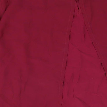 Cotton Traders Womens Red Cotton Basic Blouse Size 12 Round Neck
