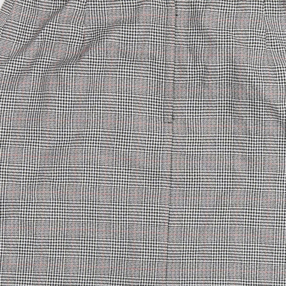 Classics Womens Grey Plaid Polyester Straight & Pencil Skirt Size 16 Zip