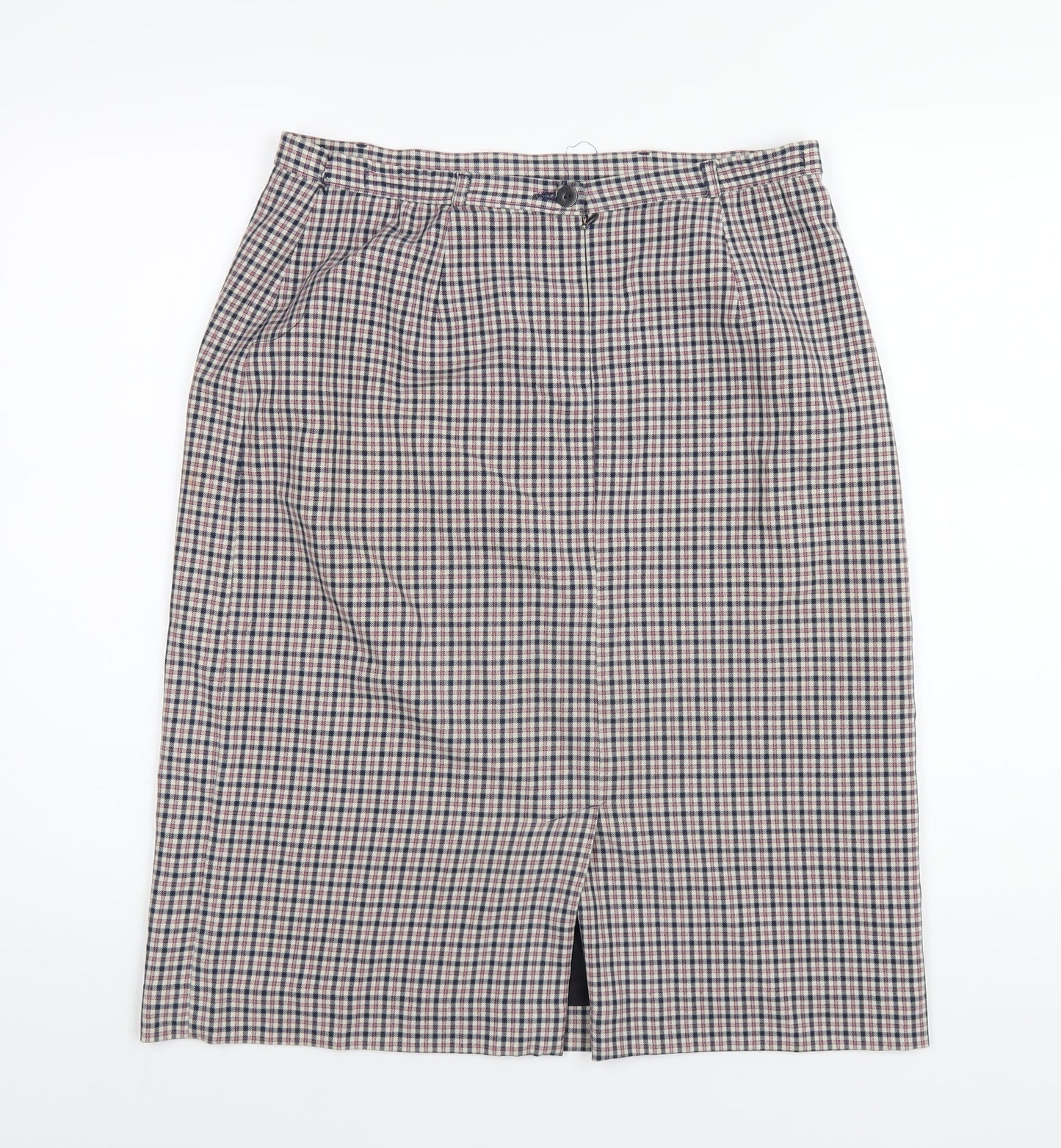 Marks and Spencer Womens Multicoloured Plaid Polyester A-Line Skirt Size 14 Zip