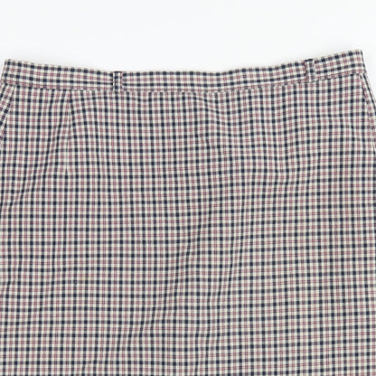 Marks and Spencer Womens Multicoloured Plaid Polyester A-Line Skirt Size 14 Zip