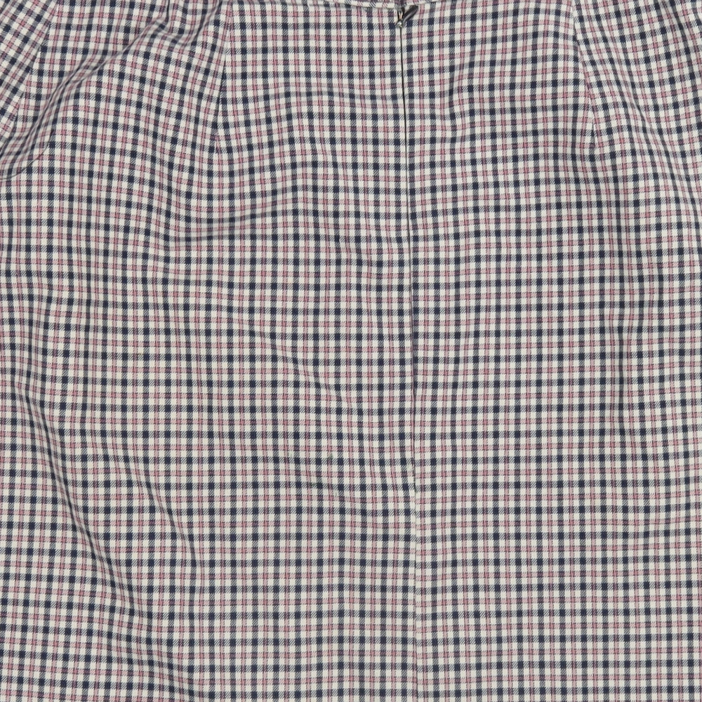 Marks and Spencer Womens Multicoloured Plaid Polyester A-Line Skirt Size 14 Zip