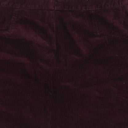 Oasis Womens Purple Cotton A-Line Skirt Size 12 Zip