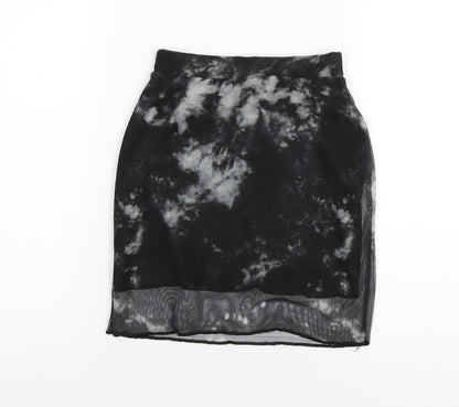 Daisy Street Womens Black Polyester A-Line Skirt Size 6