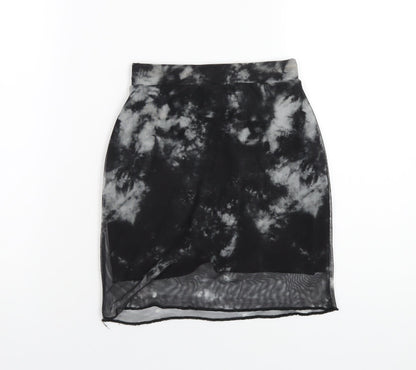 Daisy Street Womens Black Polyester A-Line Skirt Size 6