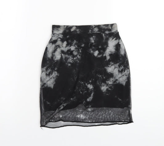 Daisy Street Womens Black Polyester A-Line Skirt Size 6