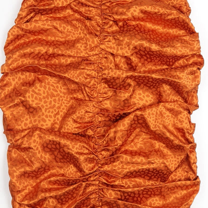 Boohoo Womens Orange Polyester Mini Skirt Size 8 Zip - Ruched